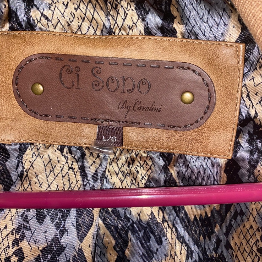Faux leather tan jacket - Picture 3 of 4